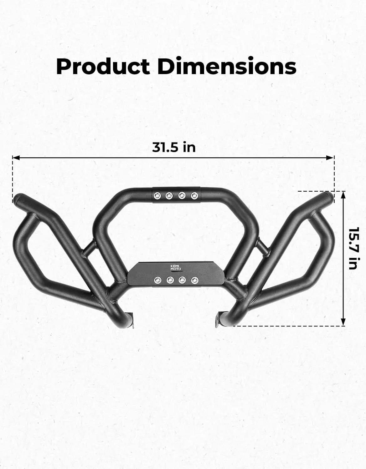 Front Bumper Compatible with Can Am Maverick R 2024 2025 Black Combined Front Brush Guard Protector Coverage Full End Protection Accessories Replace 715010071