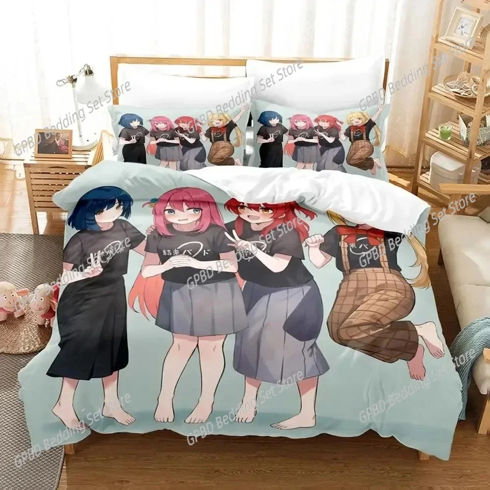 Anime Hitori Gotoh Bocchi the Rock Bedding Set Single Twin Double Queen King Cal King Size Bed Linen Set
