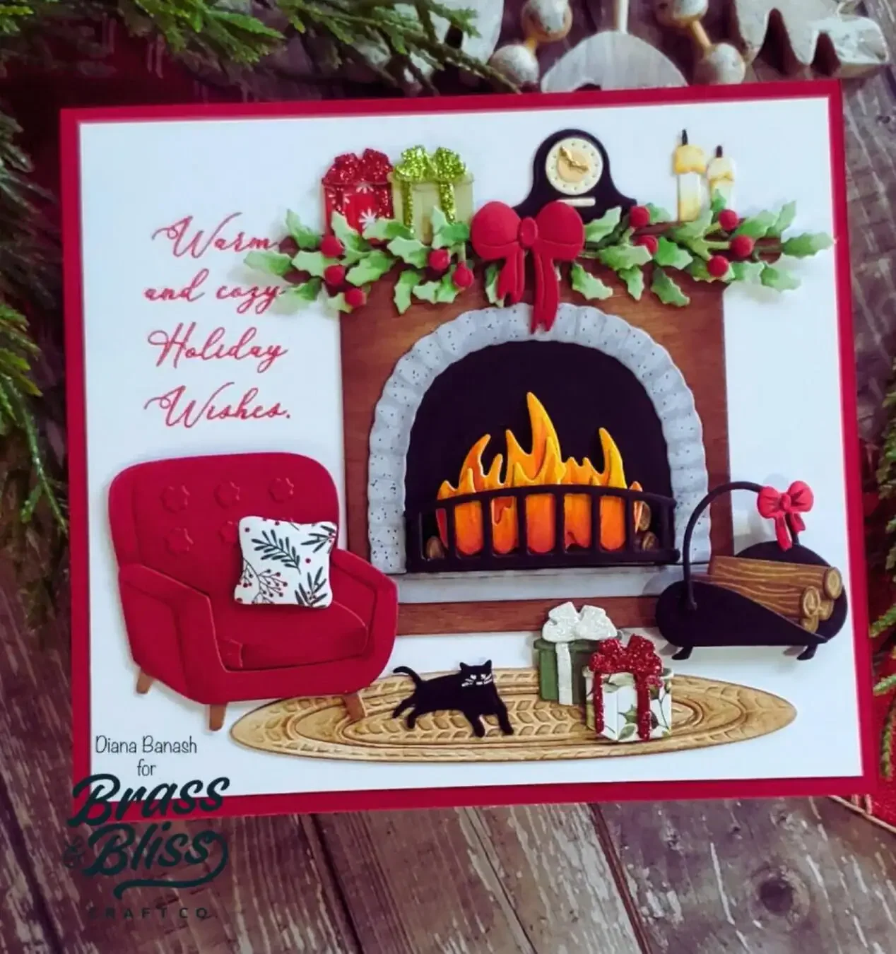 Christmas 2025 Fireplace Coffee Cup Fence Shape Metal Cutting Dies Clear Stamps Stencil for DIY Scrapbooking Paper Decoration