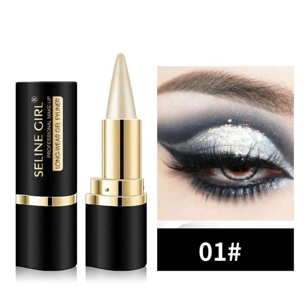 1 Stuks Draagbare Eyeliner Crème Zwarte Eyeliner Pen Natuurlijke Waterdichte Ogen Tattoo Eyeliner Professionele Blijvende Ogen Make-Up