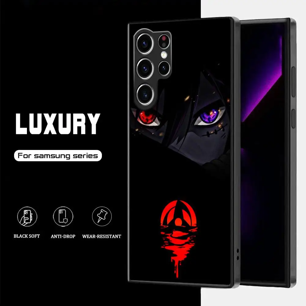 U-Uchiha family blood eye Phone Case For Samsung Galaxy S24 S23 S22 S21 S20 Plus Ultra Note20 Soft Black Phone Cover