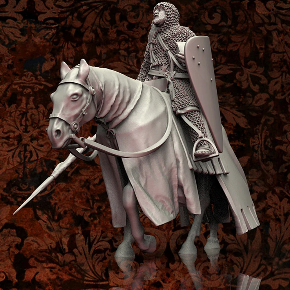 

1/24 Medieval Knight Soldiers Warriors Resin Model Figure Toy Craft Unassembled Miniature Reduction Statue Unpainted Kits