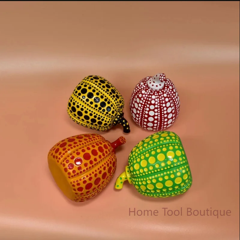 Yayoi Kusama Wave Point Resin Pumpkin Statue Modern Japanese Art Sculpture for Office Home Interior Decor Gifts
