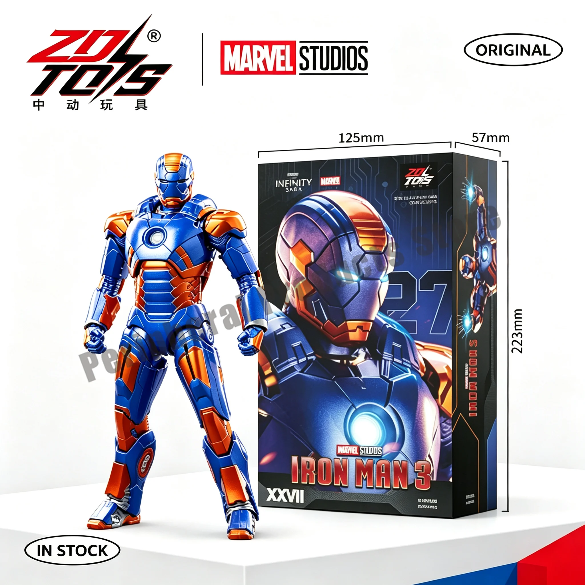 Zd Toys Marvel Licensed Iron Man Mk27 Action Figure Disco Version Movable Model Collectible Desktop Decoration Gift