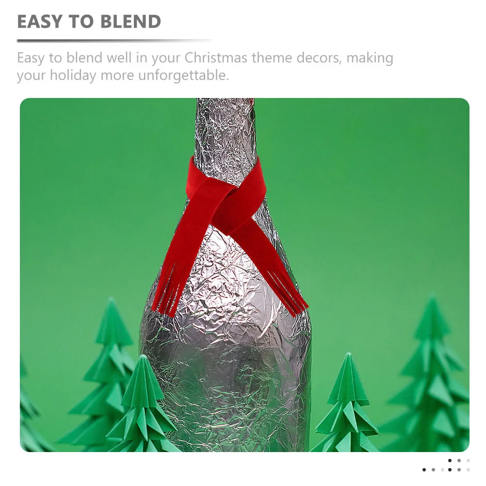 

6 Set Mini Knitting Hat and Scarf Set for Christmas Crafts Snowman Decor Wine Bottle Cover Party Supplies DIY Decoration