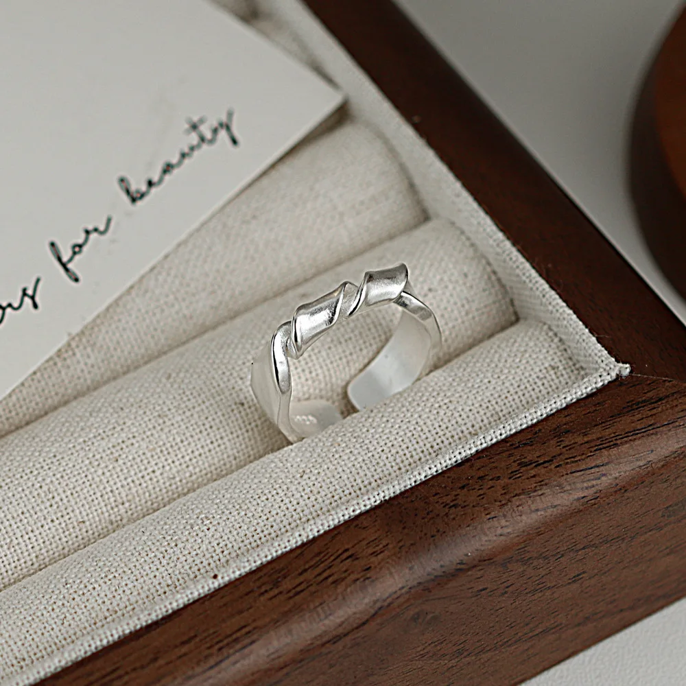 

New in 925 Sterling Silver Tie Rings For Women Couple Wedding Elegant Vintage Luxury Jewelry Paired Accessories Jewellery