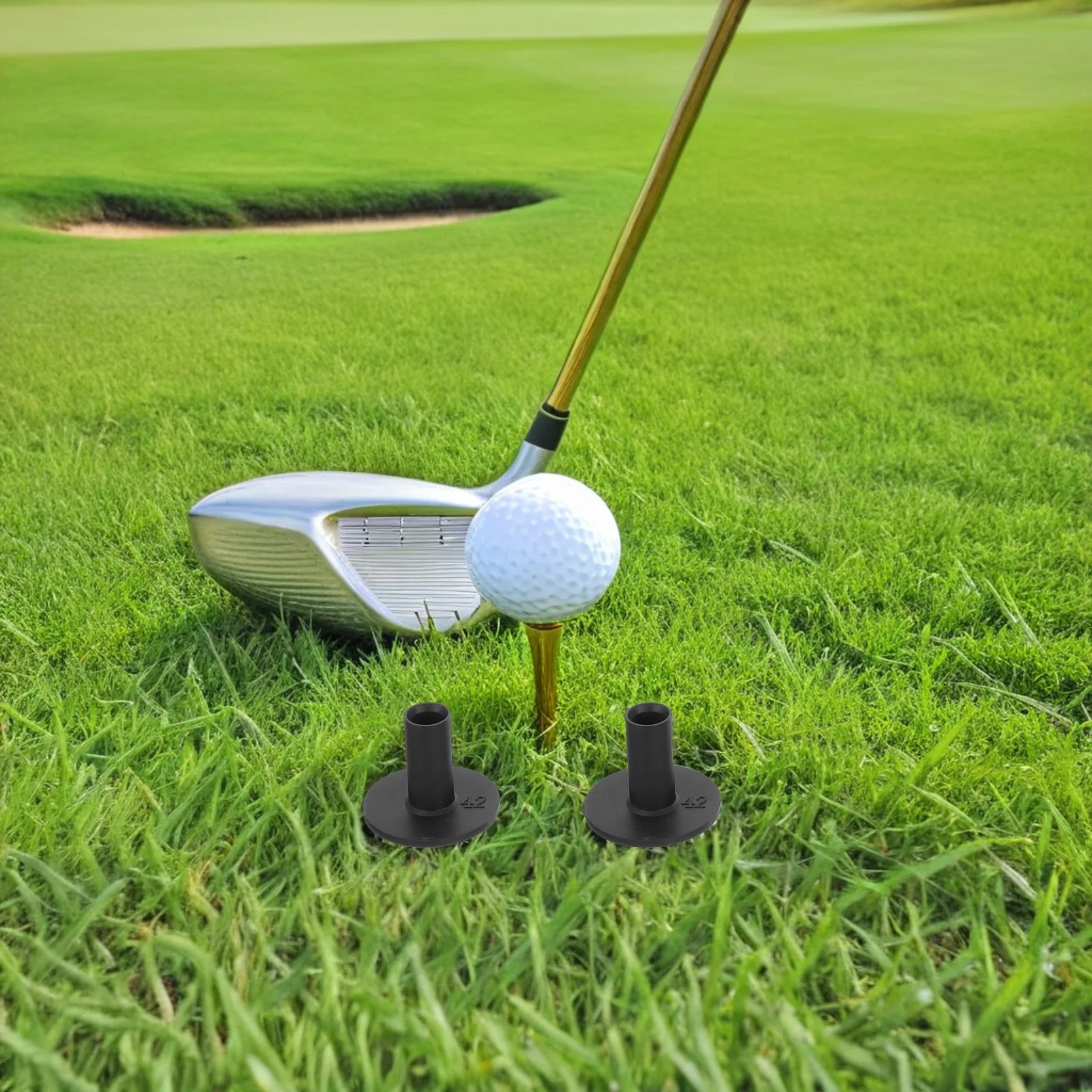 4Pcs Silicone Golf Tees 42Mm Reusable Tee Holders for Grass Or Mat Easy Visibility Portable Golf Training Supply