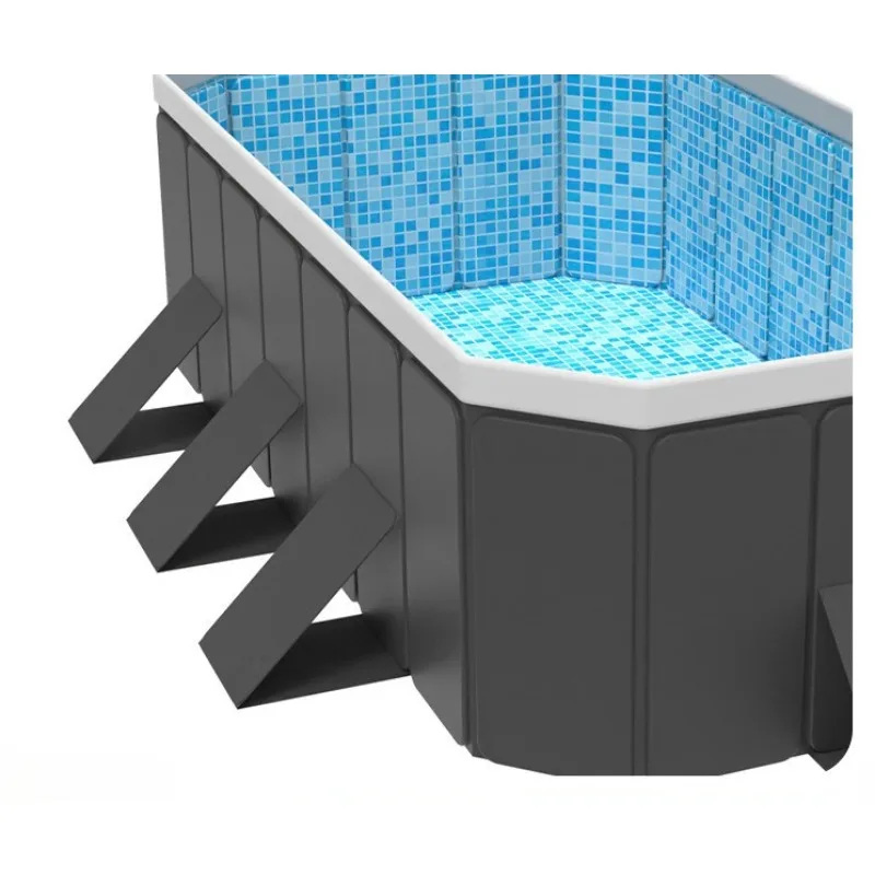 Set of 3 Non-Inflatable Swimming Pool External Dimensions 292 cm Large Frame Pool for Outdoor Swimming and Family Entertainment