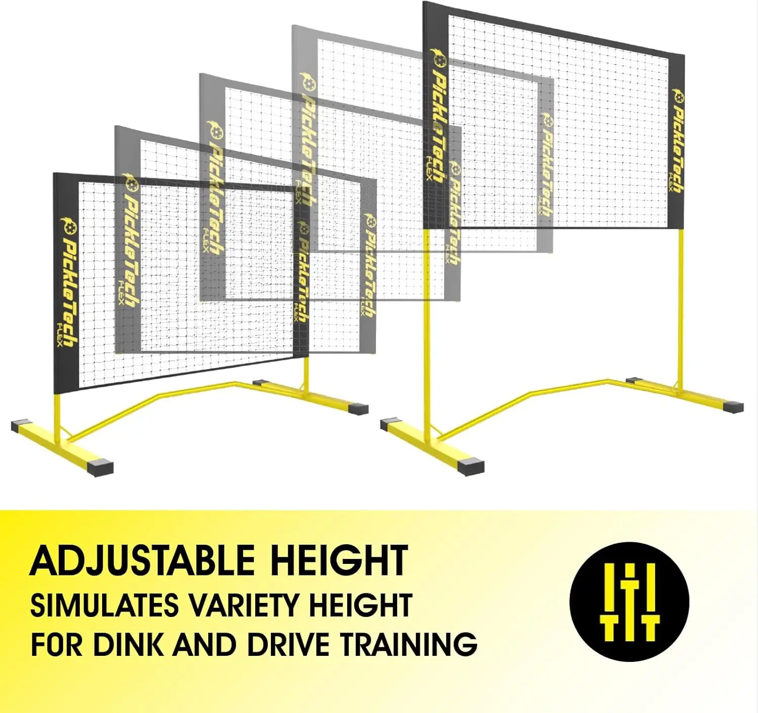 Versione Flex Rete da rimbalzo per allenamento Pickleball Dink da 4 piedi, espandibile fino a 10 piedi per esercitarsi nella rete di altezza di regolazione completamente regolabile