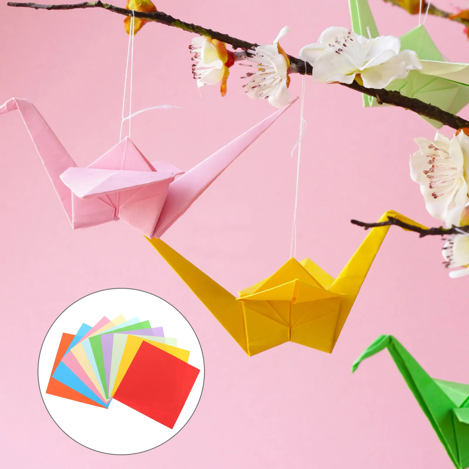 

100pcs Paper Coloured Craft Paper 20x20cm Colored Square Craft DIY Folding Fun Decorative Cardstock Projects