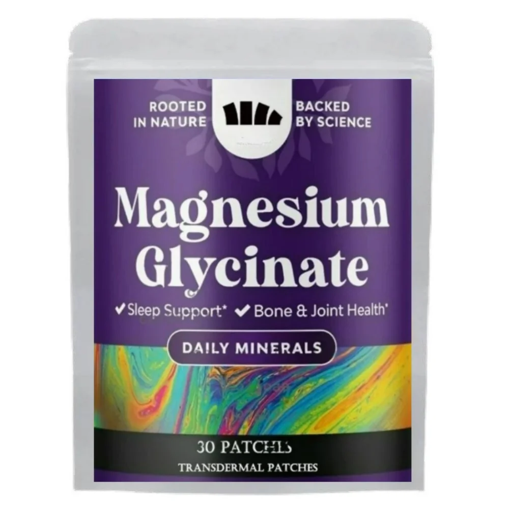 

30 Patches Magnesium Glycinate Transdermal Patches For Brain Health, Bone Health, Energy