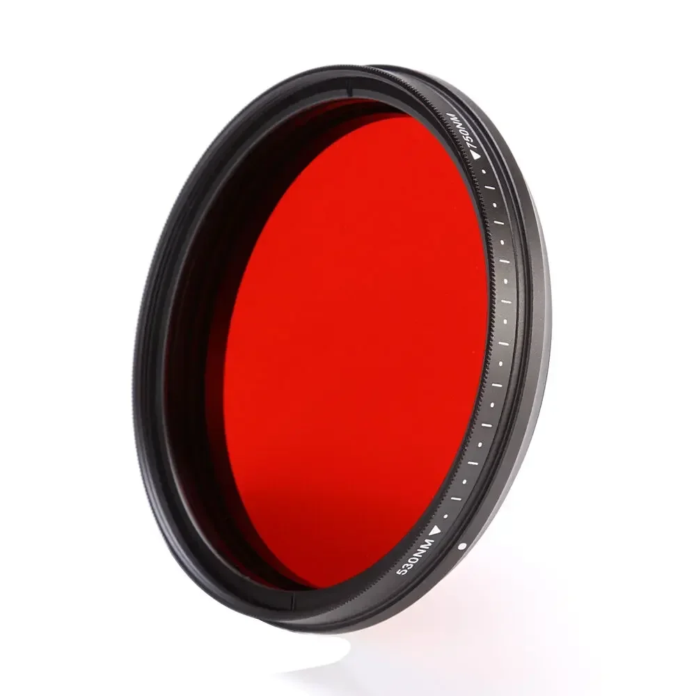 Adjustable Infrared IR Filter 590nm 680nm 720nm 750nm Infrared Photography Lens Filter for Landscape X-Ray Perspective Shooting