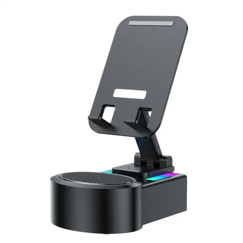 

Wireless Charging Holder Cellphone Bracket With LED Light & Speaker Rechargeable Phone Charging Accessory For Men Women Girls