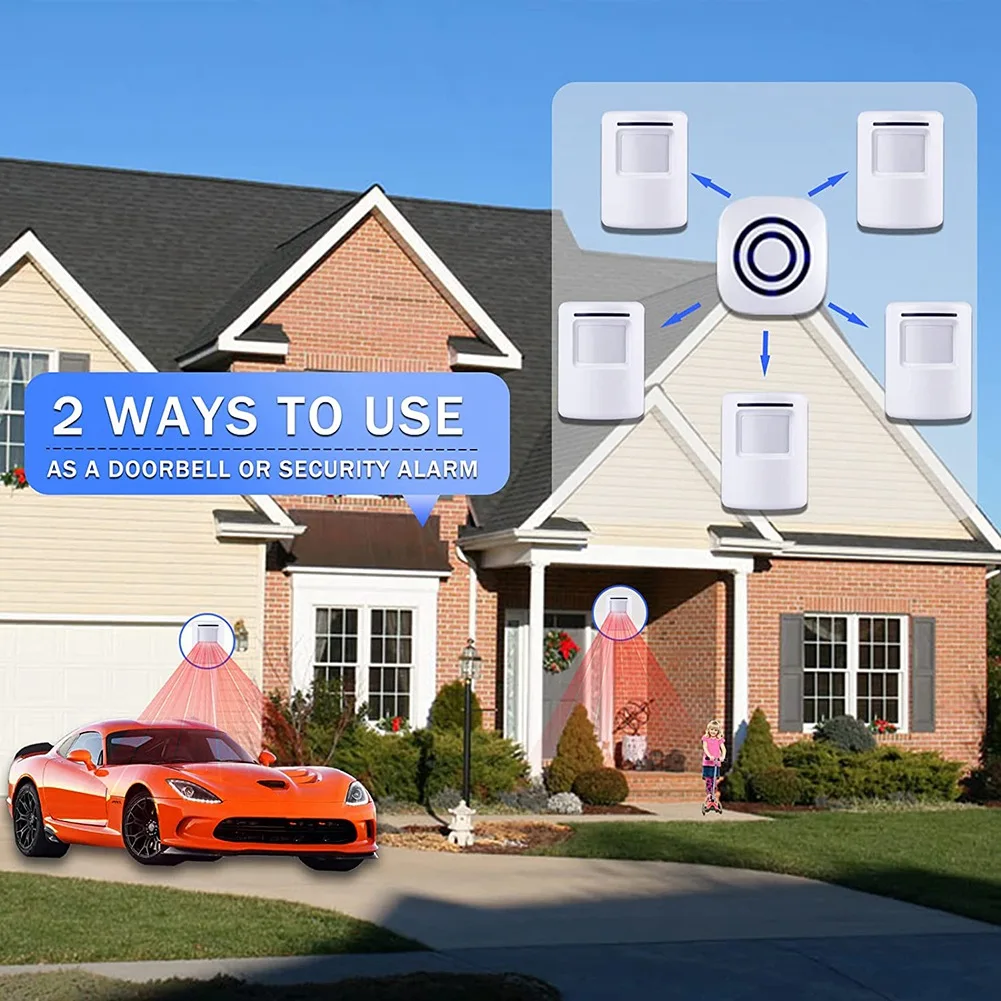 

Система сигнализации с датчиком движения ABMO, беспроводная домашняя охранная сигнализация на подъездной дороге в помещении, оповещение с PIR-детектором движения с 2-сенсорной вилкой стандарта США