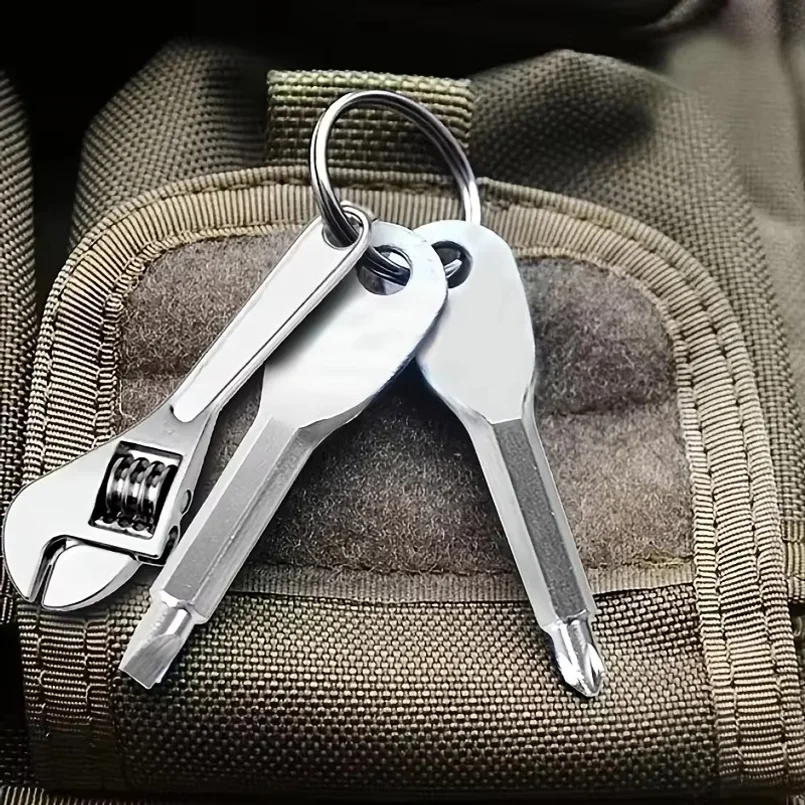 3-piece mini portable screwdriver set, multifunctional mini wrench keychain - suitable for bicycle and motorcycle repair tools