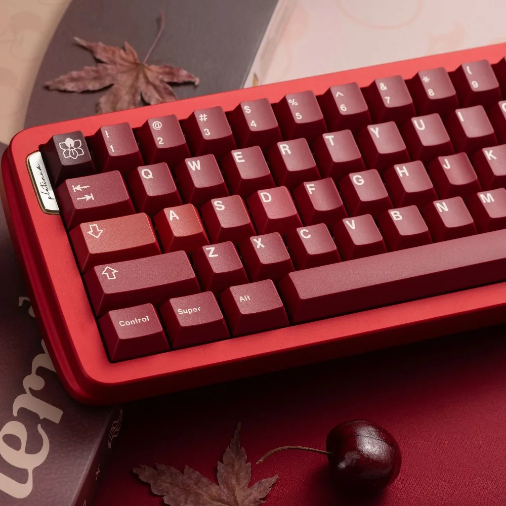 KeyKobo Cherries Keycaps 140 Keys Cherry Profile ABS Double Shot Custom Keycap Customized Mechanical Keyboard Accessories Gifts