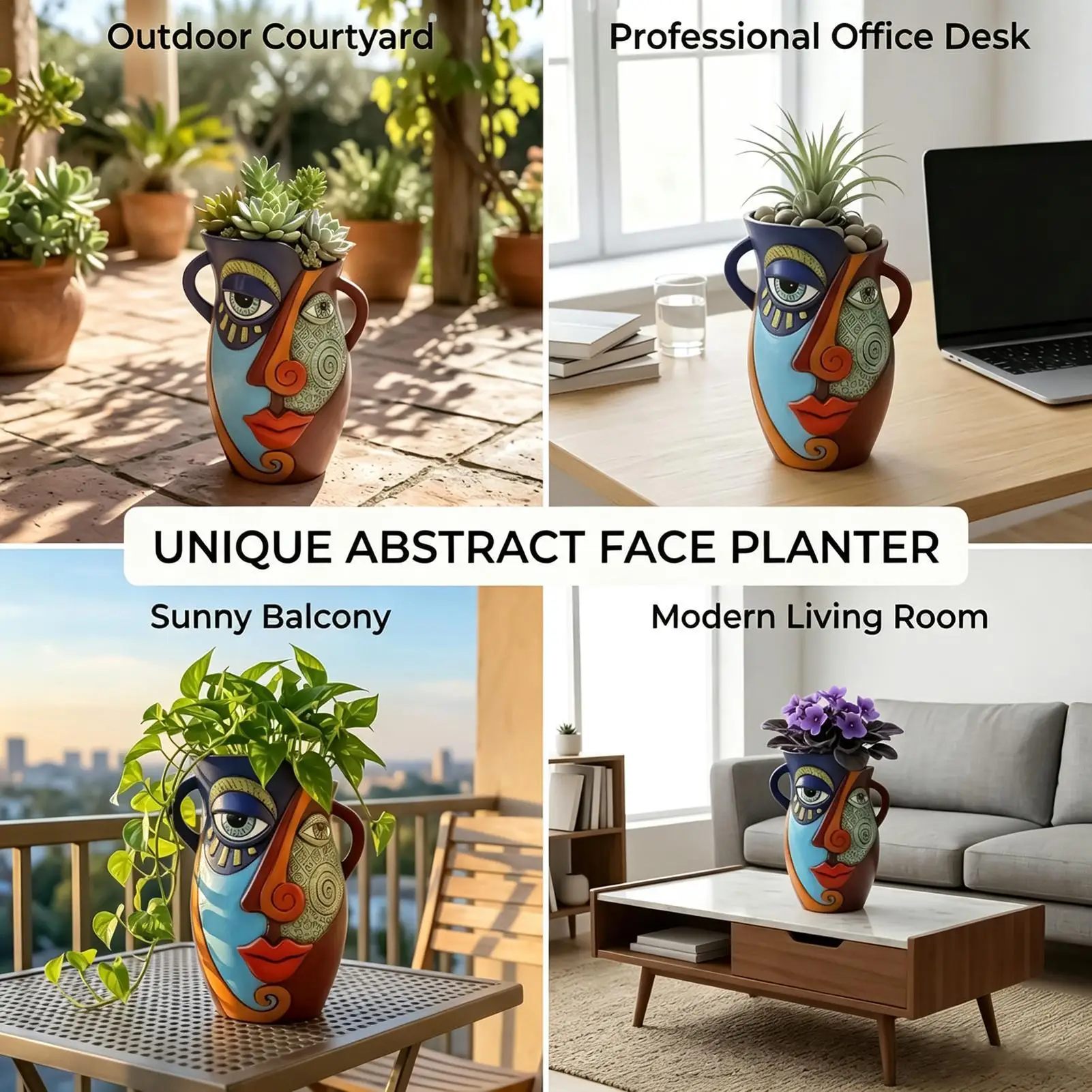 pot-de-fleurs-en-forme-de-visage-abstrait-peint-a-la-main-colore-decoration-d'interieur-fantaisiste-decoration-exterieure-pour-la-famille-les-amis-les-bureaux-la-maison