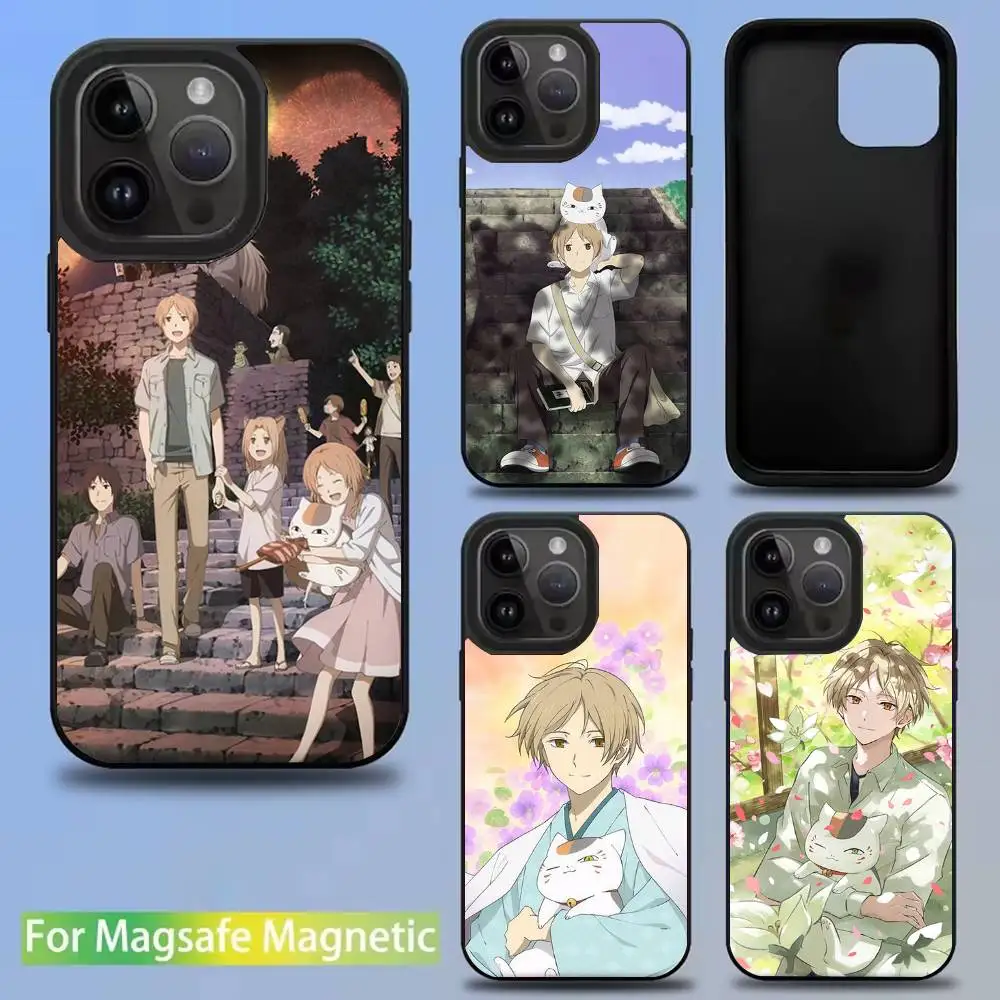 

N-Natsume Book Friends Phone Case For iPhone 16,15,14,13,12,11,Pro,Max,Plus,Mini,SE New Magsafe Magnetic Wireless Charging