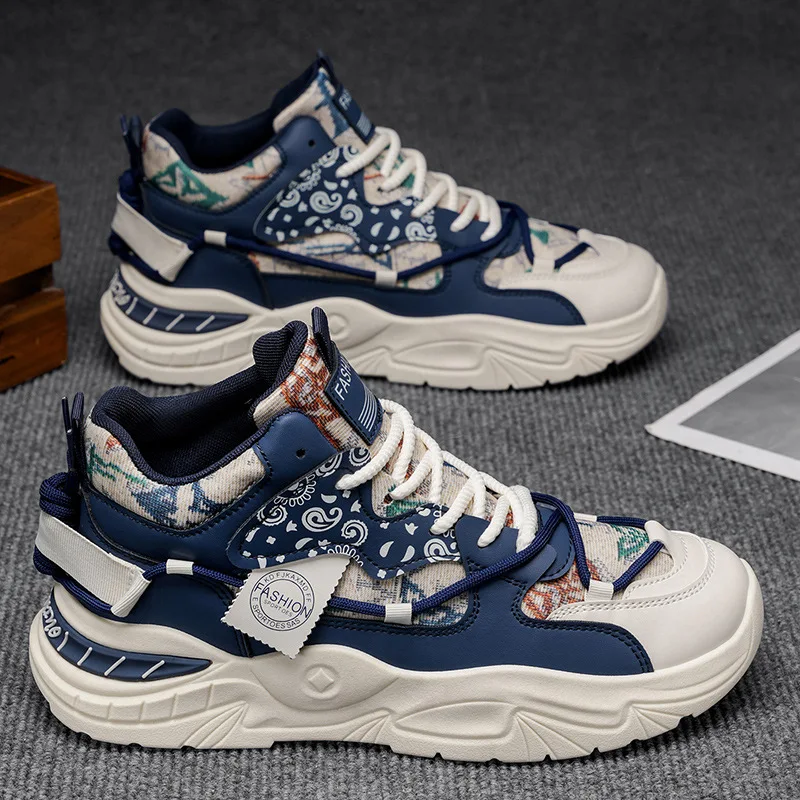 

New Casual Sports Shoes for Students, Thick-Soled High-Top Fashion Dad Sneakers