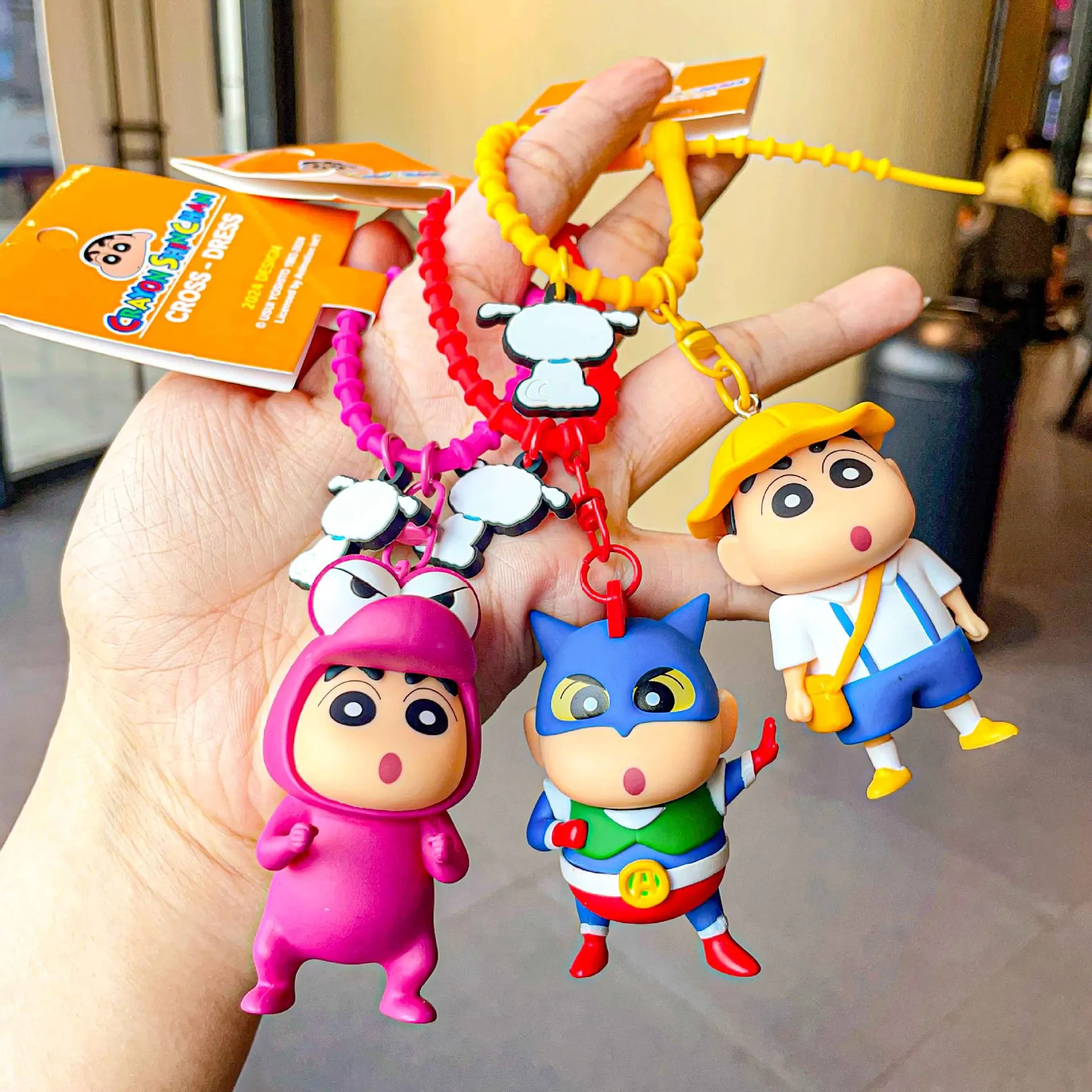 New Crayon Shin-Chan Kawaii Anime Keychain Cute Hanging Pendant Chain Hand Rope Cartoon Doll Keyring Bag Ornament Keyholder Gift