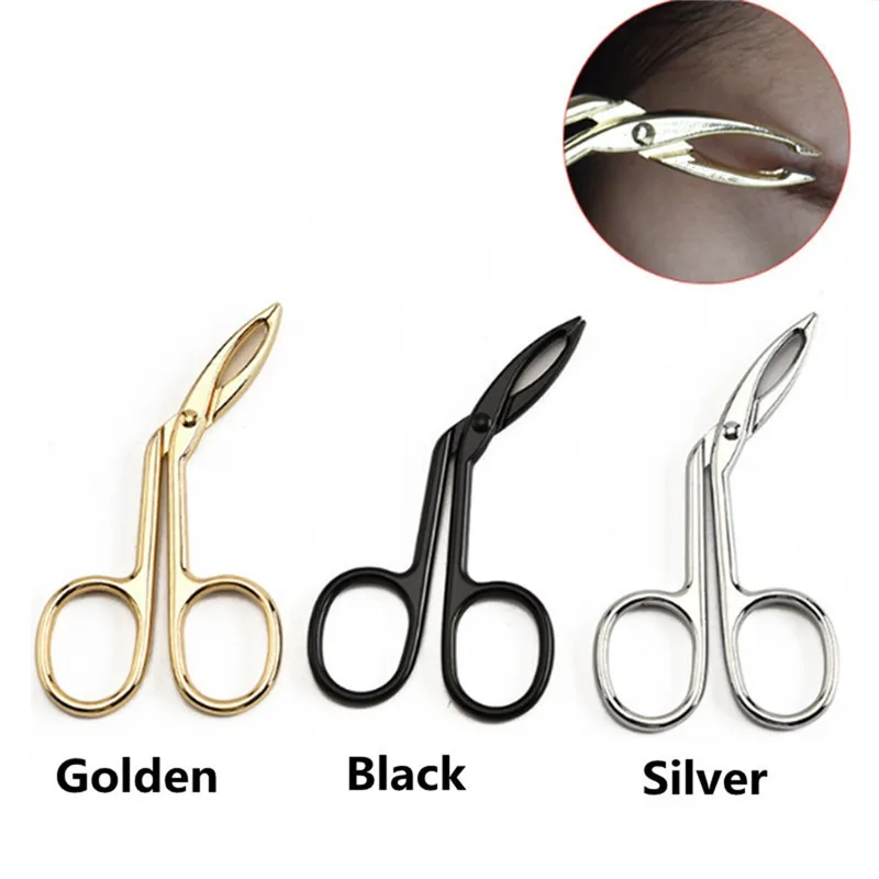 Stainless Steel Elbow Clip Scissors Tweezers Pliers Eyebrow Plucker Beauty Slanted Puller Extension Eye Plucking Makeup Tools