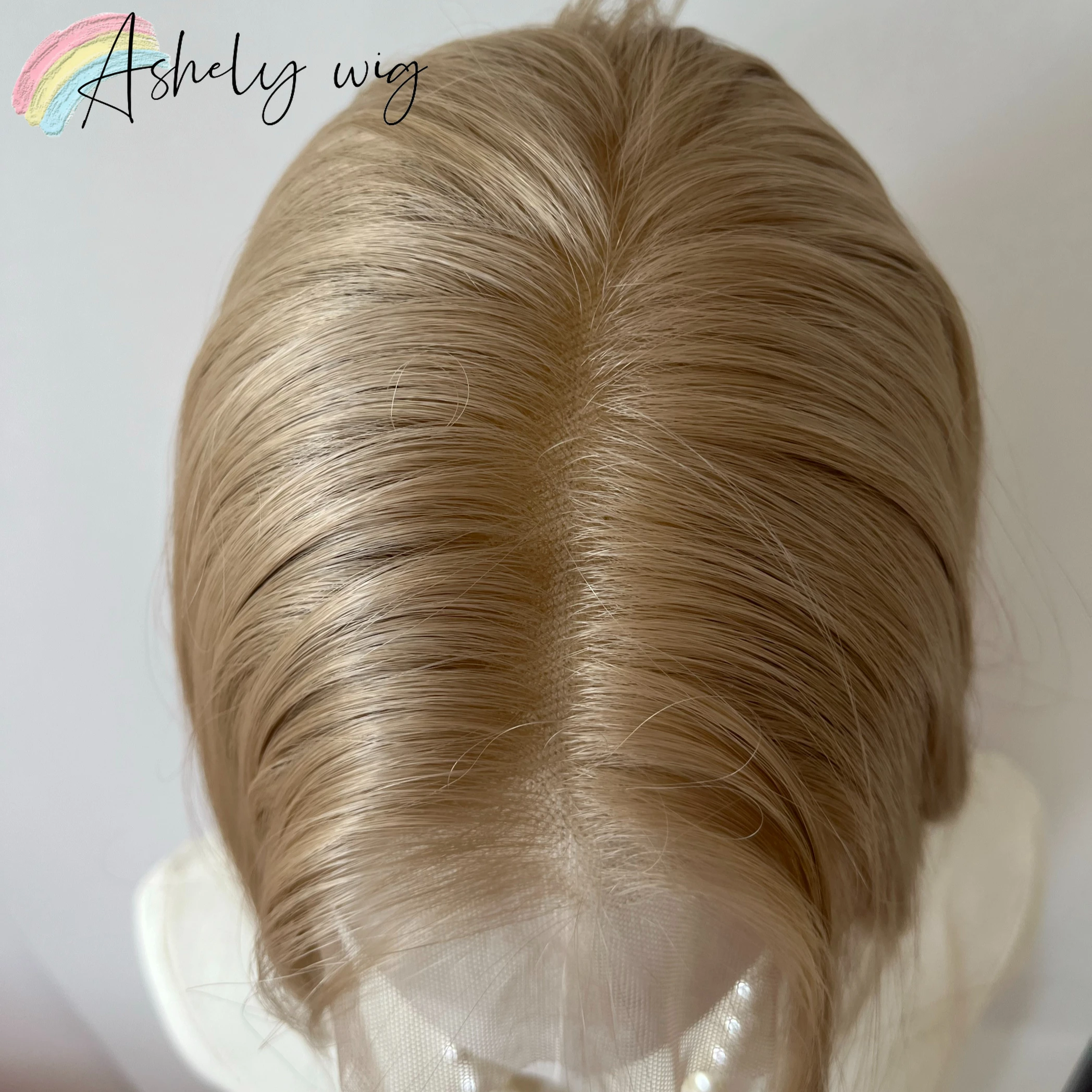 Ashely البلاتين شعر مستعار أشقر 26 بوصة 13x4 الدانتيل شعر مستعار أمامي طويل مستقيم الاصطناعية الدانتيل الباروكات ارتفاع درجة الحرارة الألياف ل تأثيري