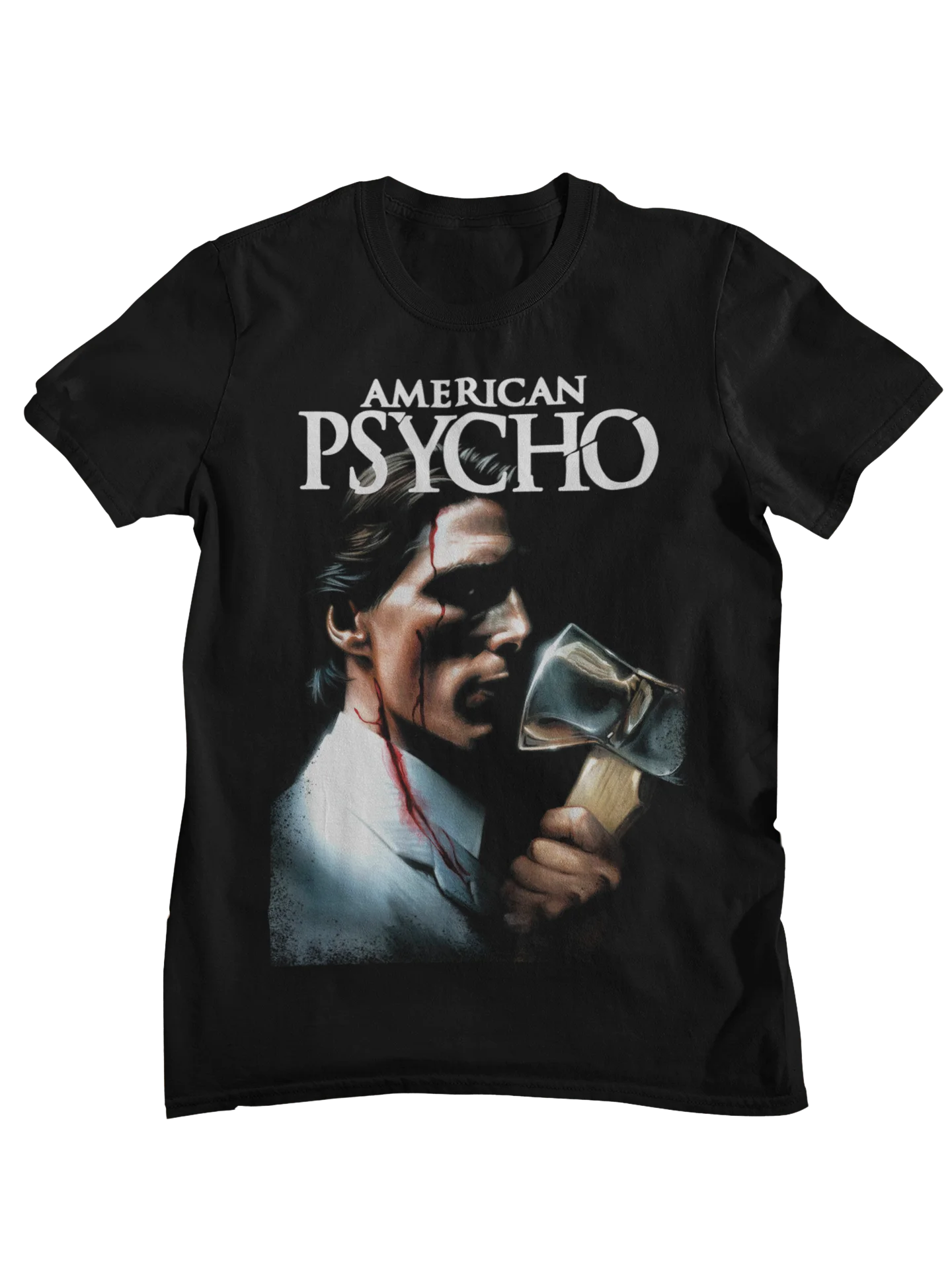 American Psycho Patrick Bateman Retro 80s Neon Horror Movie Graphic T-Shirt Men Women Casual Cotton Streetwear Tops view 5