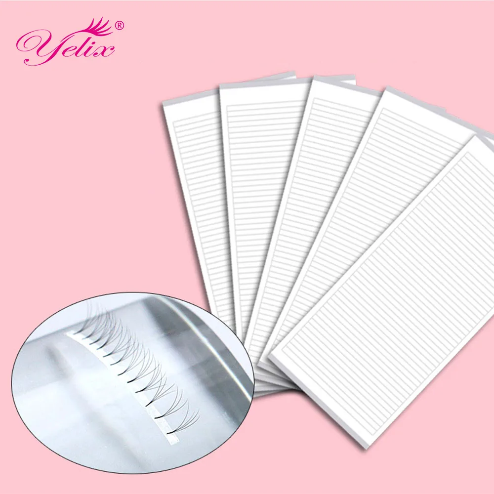 Yelix 250 Strips Easy Fan Tapes For Volume Eyelash Extension Supplies Volume Lashes Storage Sticky Strip Lash Extension Supplies