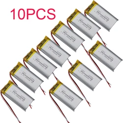 10pcs 3.7v 1500mah 5.55Wh Li Lithium Battery 102550 Li-ion 3-Wires Thermistor Repair GPS Bluetooth Speaker Headphones Headset