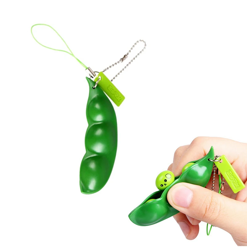 Pea pod stress relieving toy, Edamame Squeeze Toy, Fidget Toys Pack Decompression, Portable Sensory Toy for Adults, Stress.