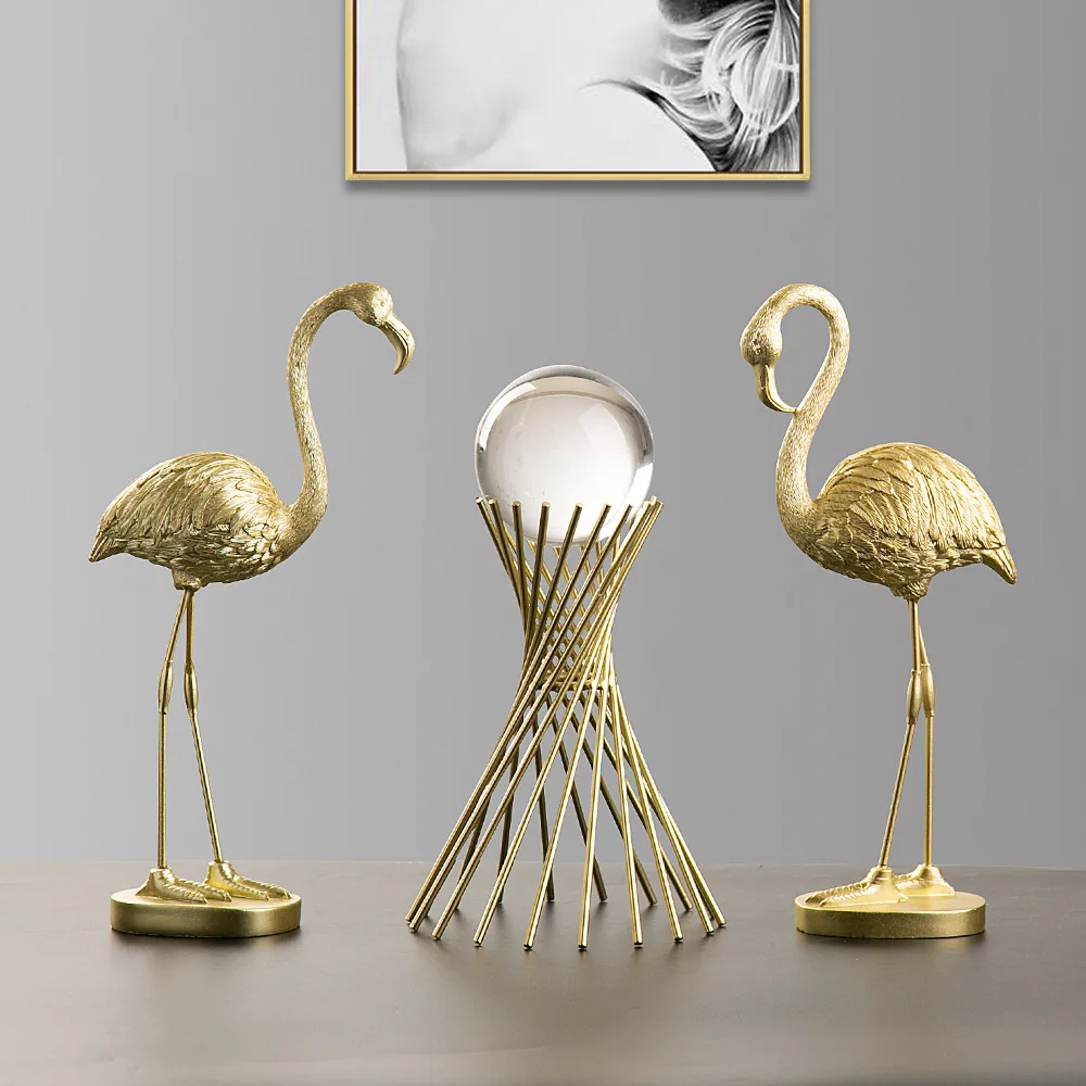 Resin Flamingo Decorative Figurines Collectible Decoration Gift Yard Ornaments Living Room Office Wedding Party Home Ornaments
