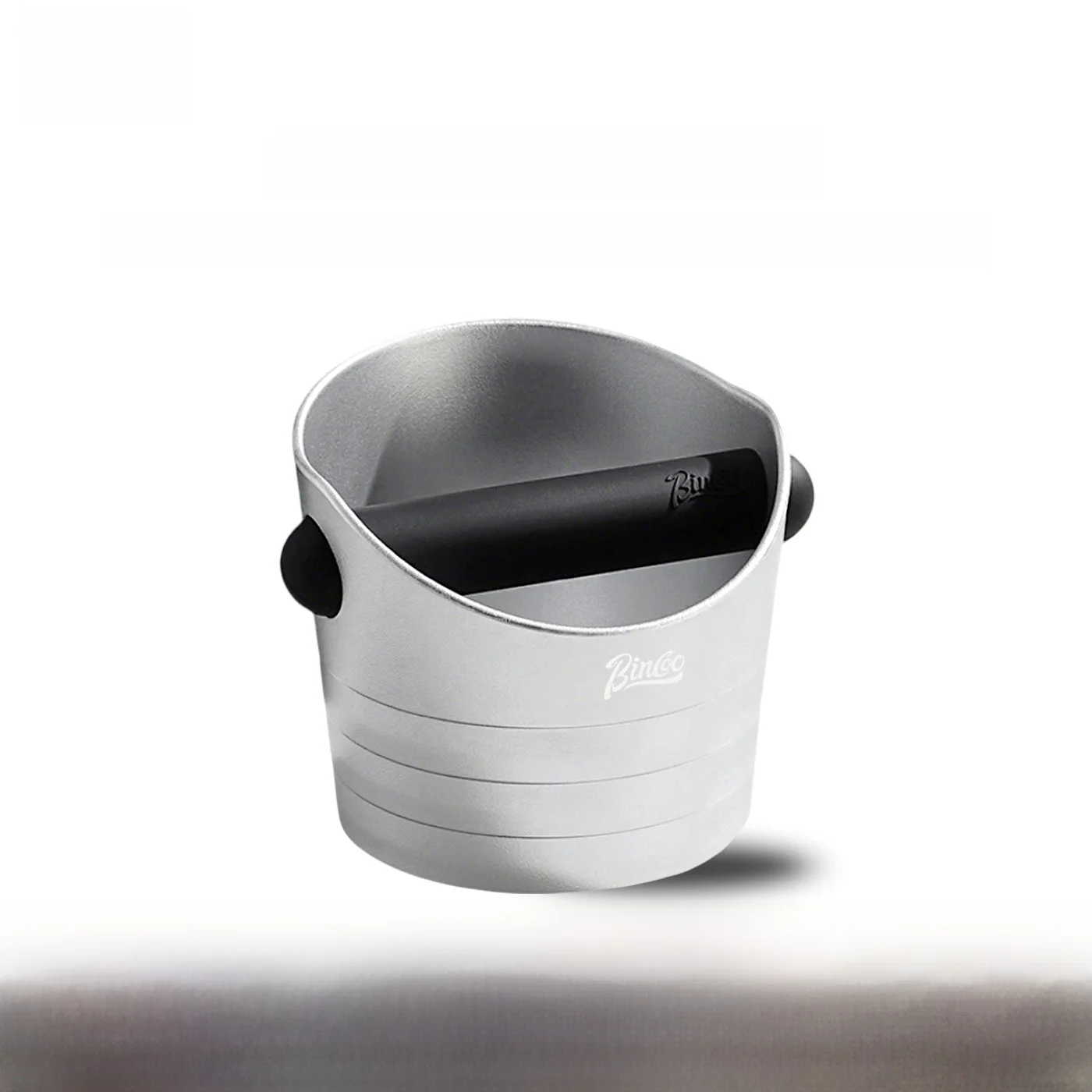 Silver Silicone Coffee Grinding Bucket Bincoo Home Use Italian Coffee Small Powder Scrap Bucket Storage Powder Silicone Hammer