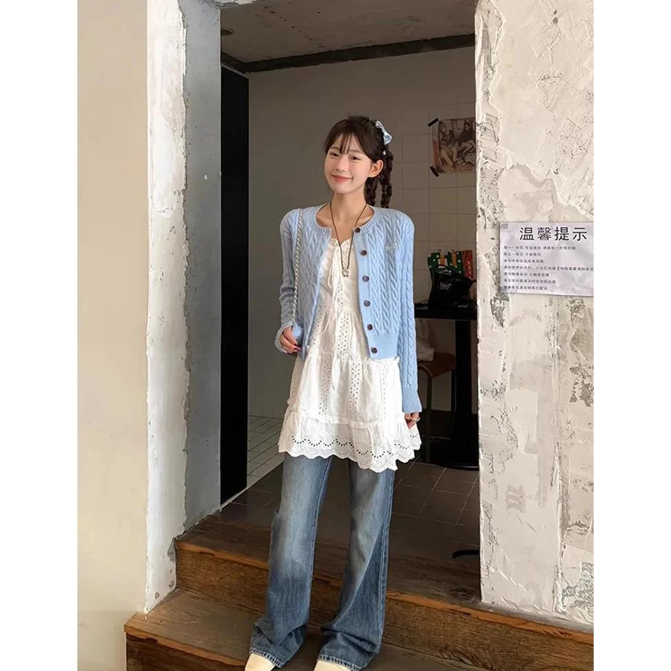 Lolita Women Slip Dress Summer Sleeveless V-neck Lace Up Ruffles White Sundress Female Sweet Slim Beach Dresses vestido E306