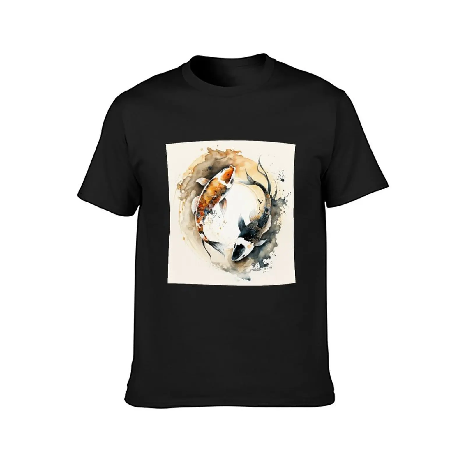 Koi Fish Yin Yang - sumi-e painting T-Shirt sweat for a boy mens t shirts pack