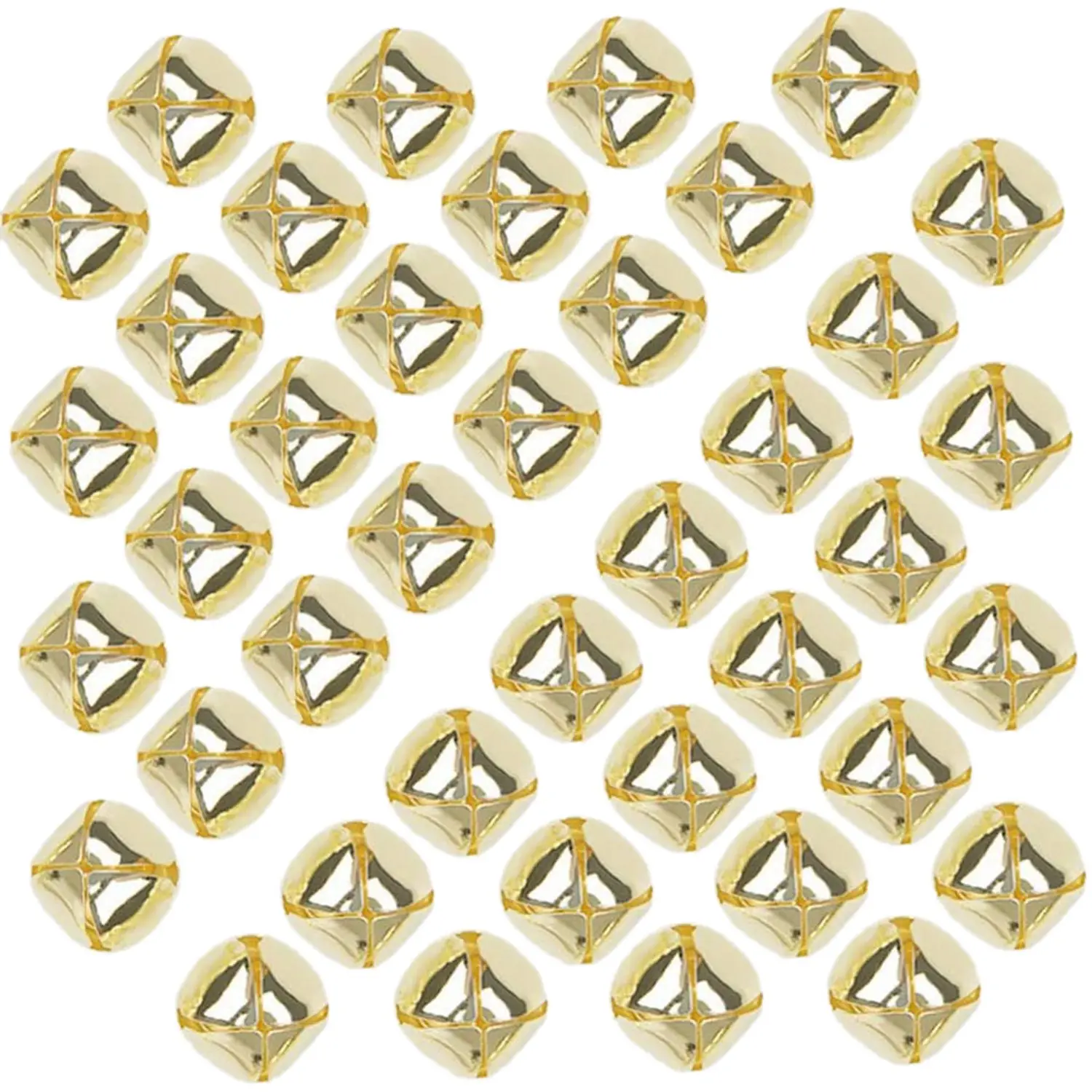 PREMIUM QUALITY 100 Pieces Jingle Bells, 15mm Metal Jingle Bells Mini Craft Bells Beads for DIY Gold WISH