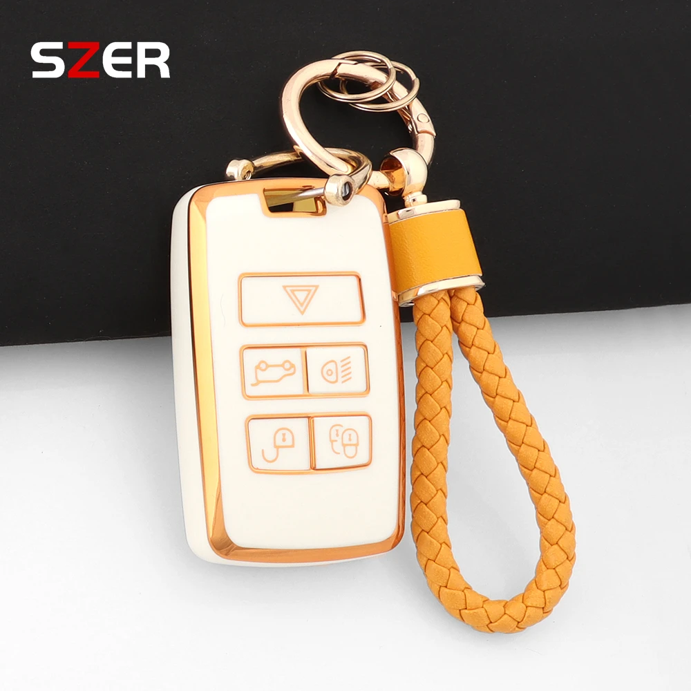 New TPU Car Key Case Cover Holder Keychain Shell For Land Rover Range Rover Discovery 5 Sport 2018 For Jaguar XEL E-PACE 2019