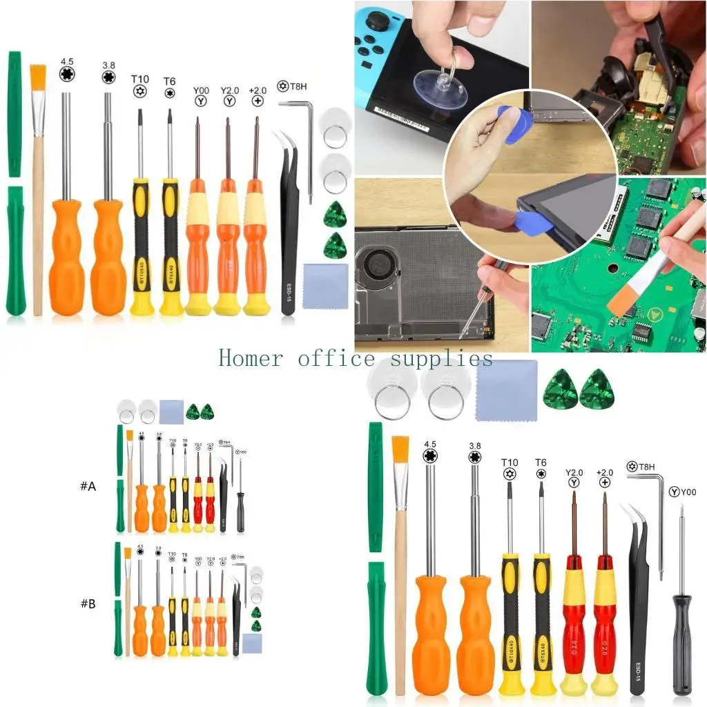 

K43B Screwdriver Set Professional 17 in 1 Video Game Repair Tool for Tri Wing Tip Screwdrivers Pack for Switch