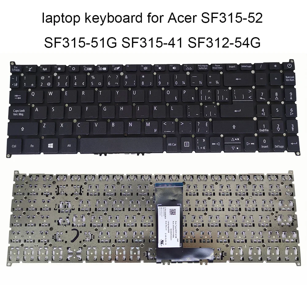 Spanish Bulgarian Nordic Keyboards For Acer Swift 3 SF315-52 51G SF315-54G SF315-41G Canadian French Swedish Norwegian SV5T-A72B