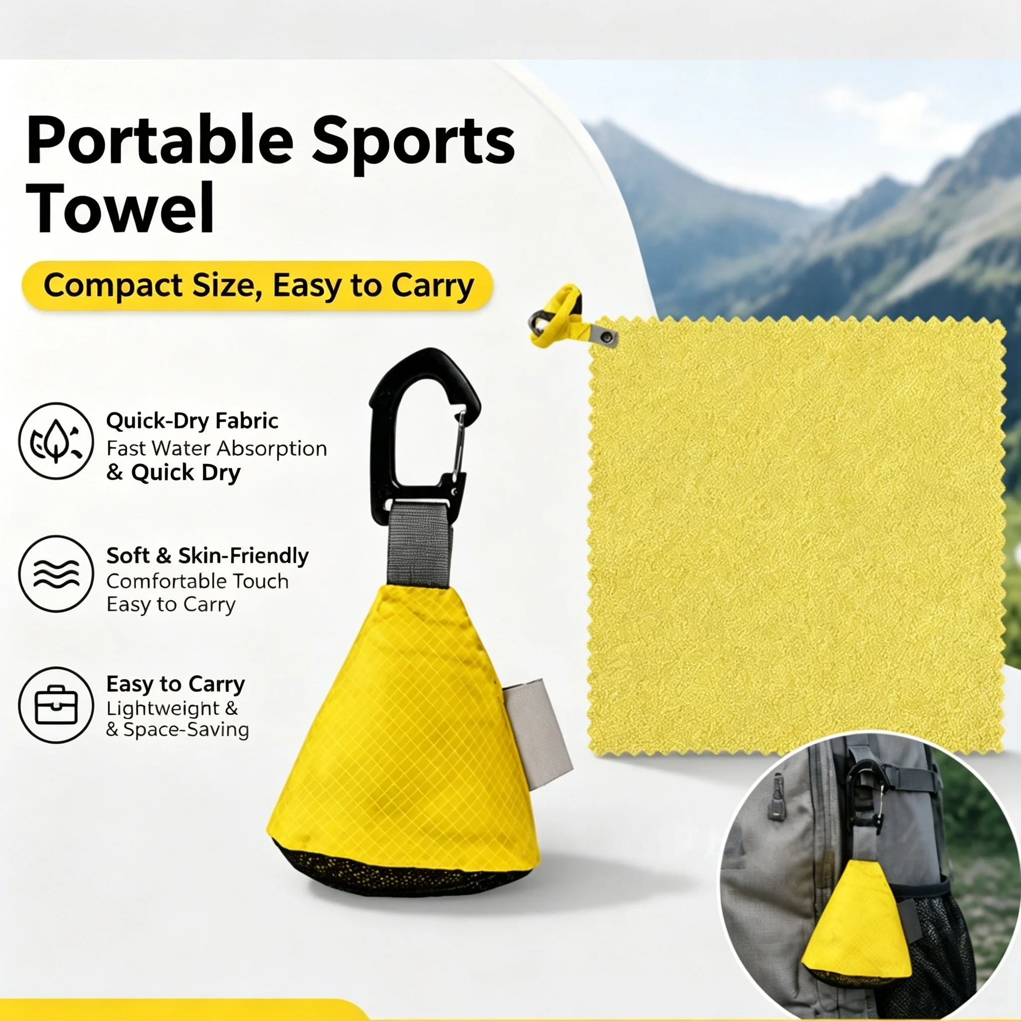 Outdoor Camping Quick Drying Towel Beach Travel Sand Portable Multi-purpose Absorbent Wiping Small Handkerchief