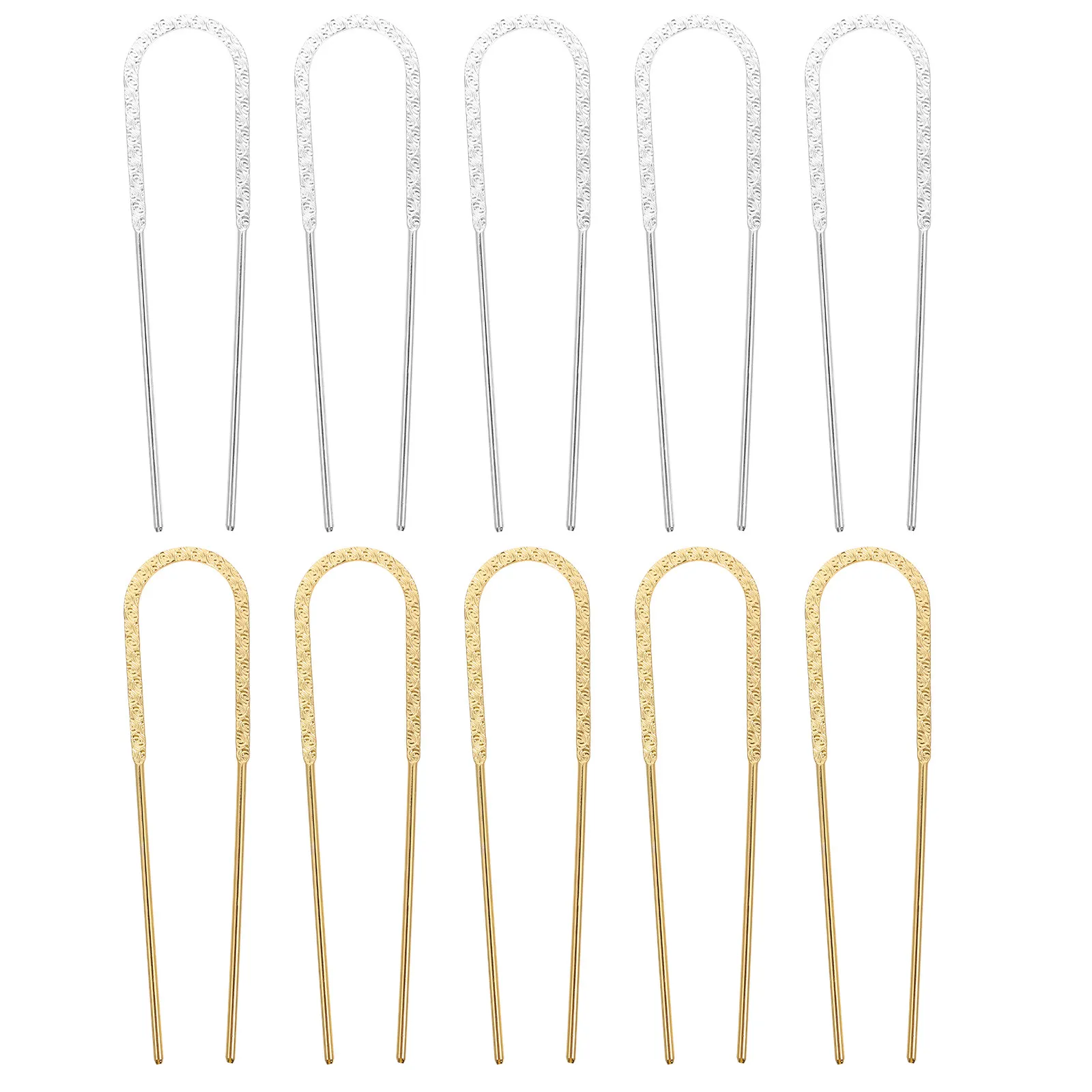 

10Pcs Vintage U Shaped Hair Clips Double Straight Hairpins Iron Hair Forks for Women Elegant Hairstyle Fixing Wedding Party Use
