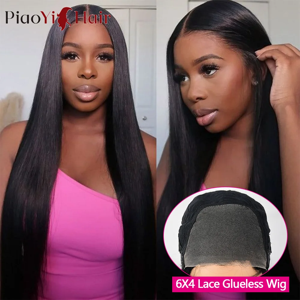 

6X4 Lace Glueless Wigs Human Hair Ready To Wear Go Brazilian Human Hair Straight 4X4 Lace Glueless Wig 100% Human Hair For Women