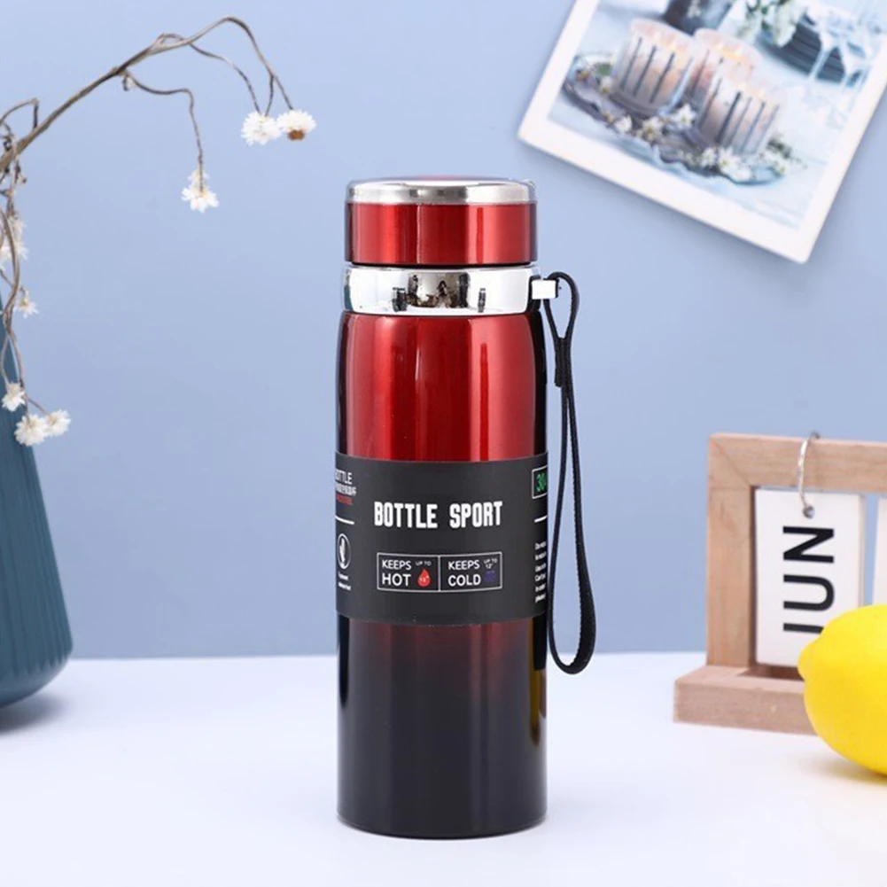 1000ml Insulated Thermal Bottle with Handle Vacuum Double Insulation Cup Large Capacity Outdoor Vacuum Flask for Hot Cold Drinks