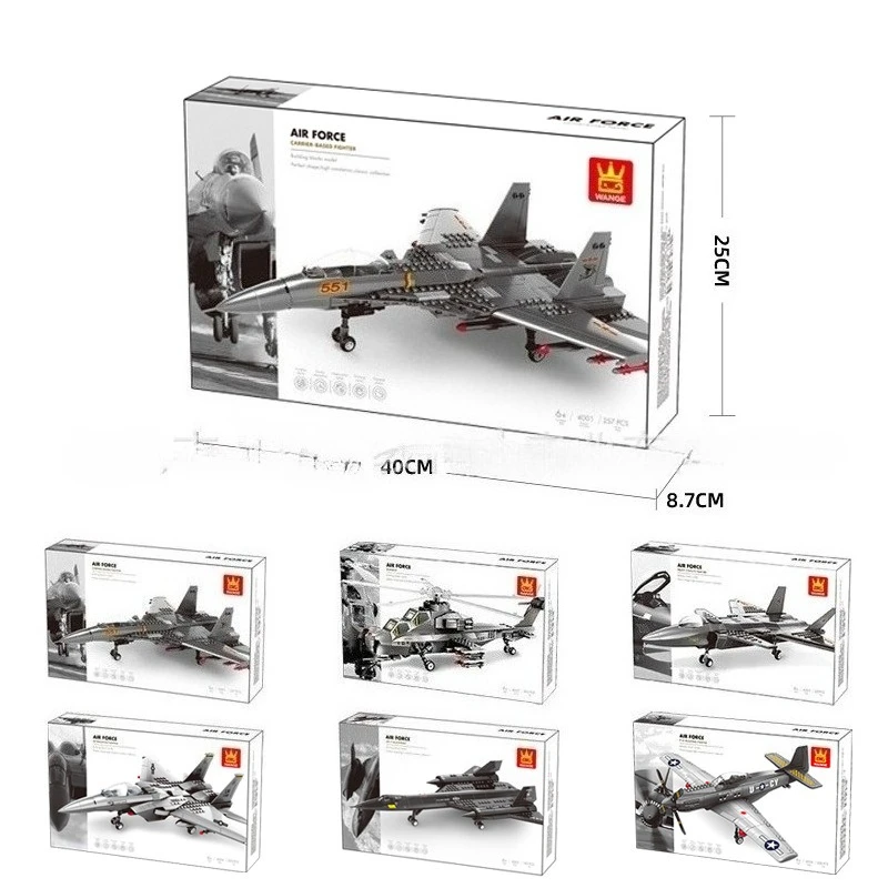 Technical P-51 AH-64 APACHEs Nighthawk Attack Aircraft Building Blocks Military Stealth carrier based Fighter Bricks Toys