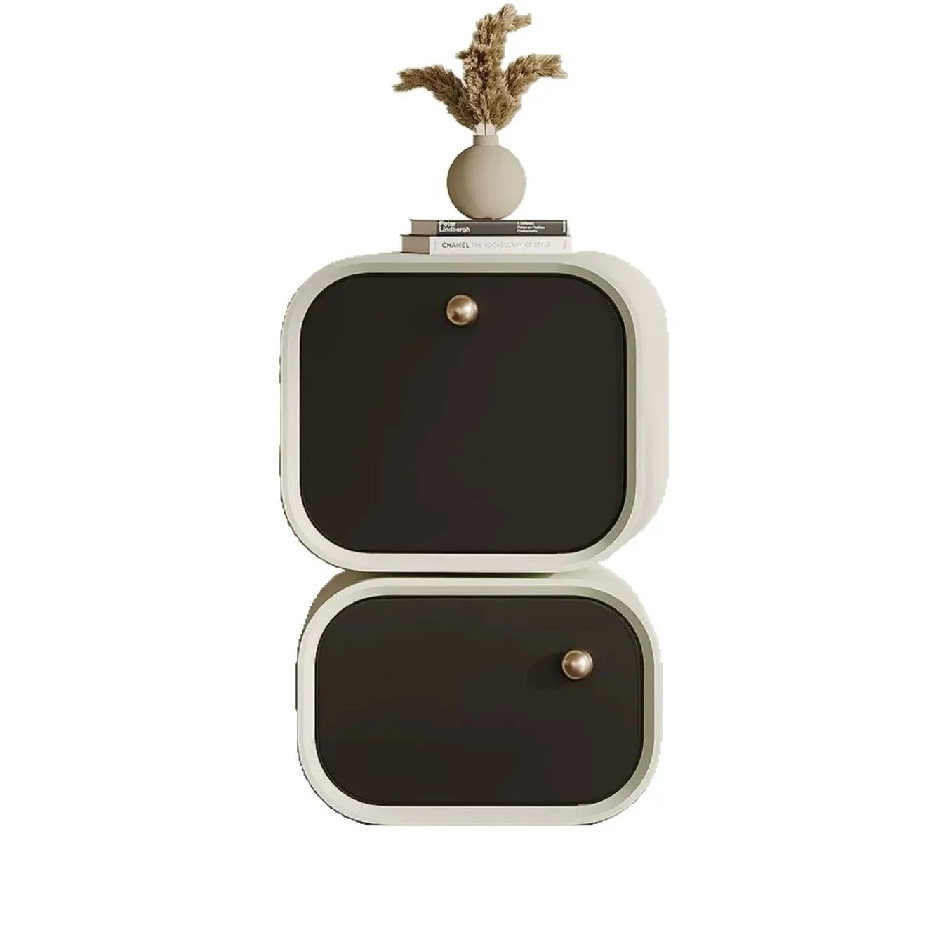 Italian minimalist bedside table, bedroom bedside table, rotating small cabinet, small apartment storage