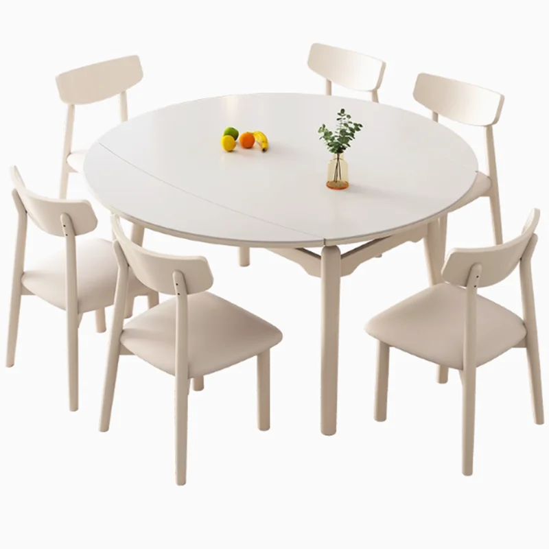 Table à Manger Pliante Moderne et Luxueuse de Style Nordique, Modèle Ovale, Disponible en Blanc, Idéal pour un Restaurant poumons, Mobilier de Maison