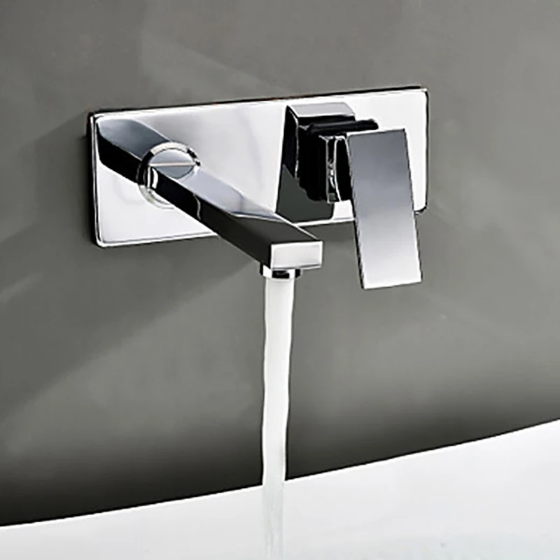 Flush Faucet  Bathroom Cabinet Basin Mixer BR-320 Into the Wall Washbasin Water Tap Three Piece Set
