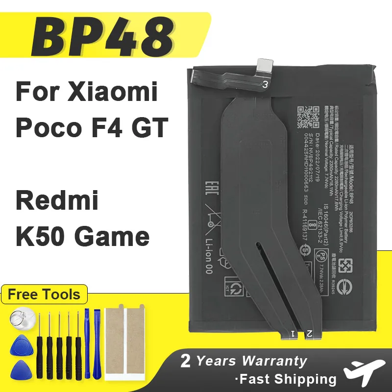 

Brand-New Powerful Battery BP48 For Xiaomi K50 Game / Poco F4 GT Phone Batteries + Free Tools