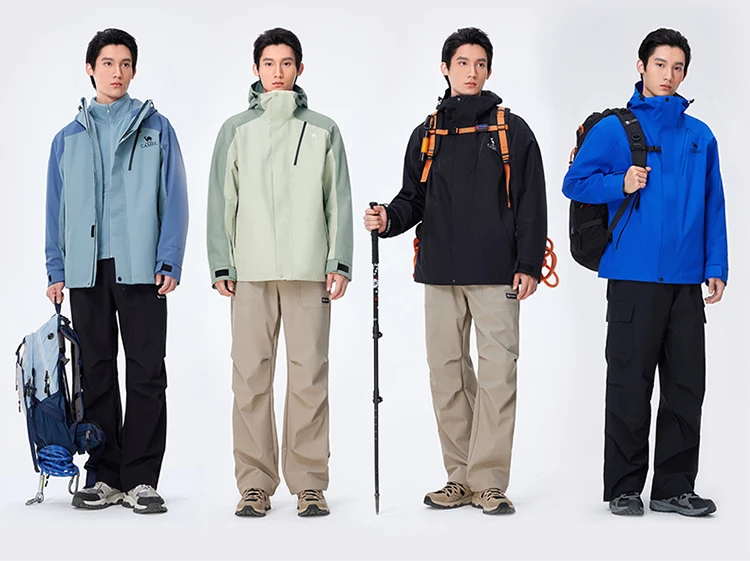 GOLDEN CAMEL Outdoor Hiking Jackets for Men Three-in-One Waterproof Fleece Jacket Women Windbreakers Warm 2024 Star Same Style