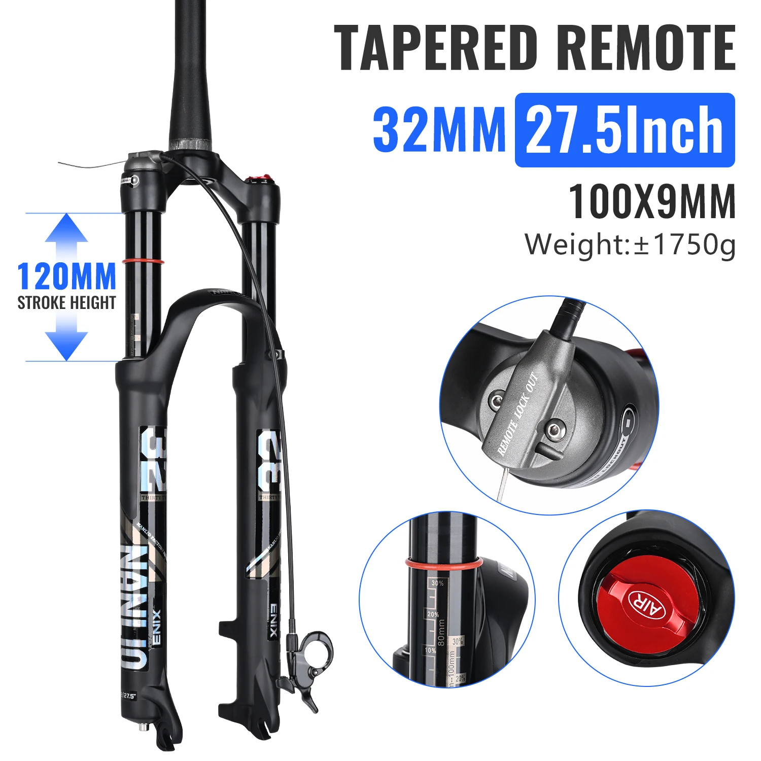 Nanlio X5 PRO MTB luchtveringvork 120mm veerweg 26 27.5 29 inch lichtgewicht 1,8kg XC mountainbike voorvork + gratis cadeau