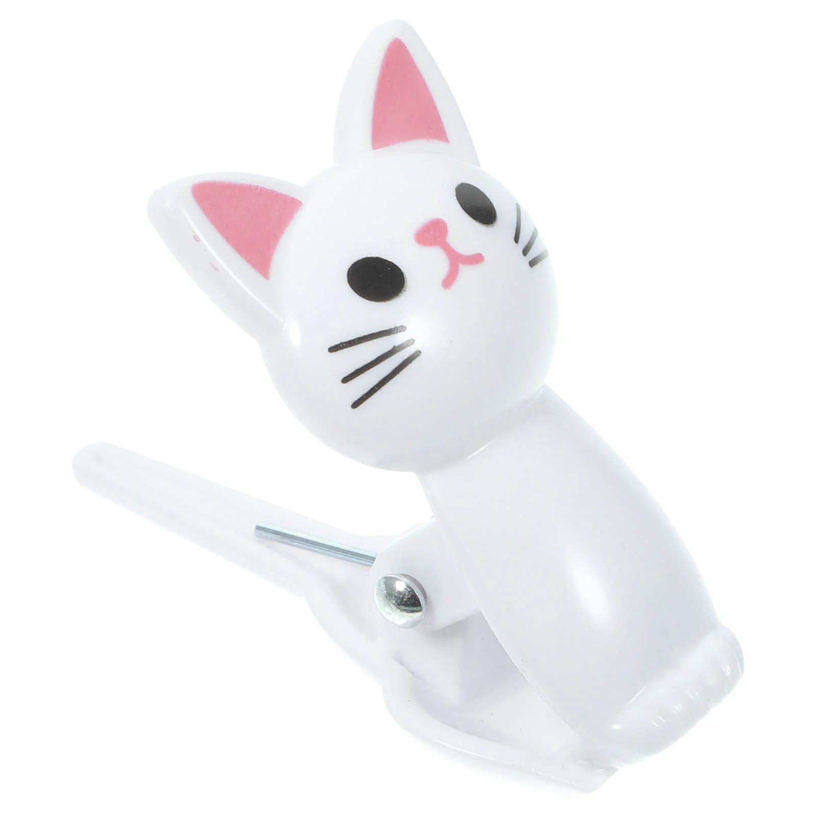 Clip de oficina de gato bonito con cordón, bolsa multifuncional de secado a prueba de viento, 6 piezas (gris 3 + blanco 3), 8 piezas